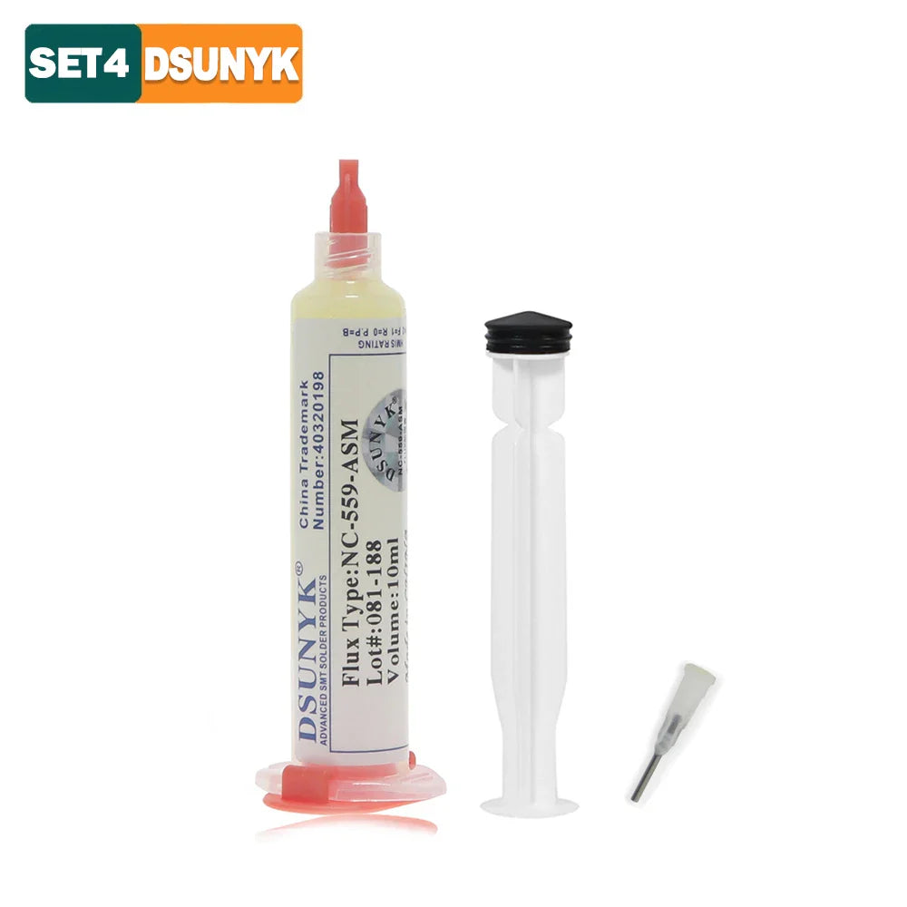 Original Amtech NC 559 Flux – 10ml Syringe for Soldering, BGA & SMD PCB Repair, Electronics Tools