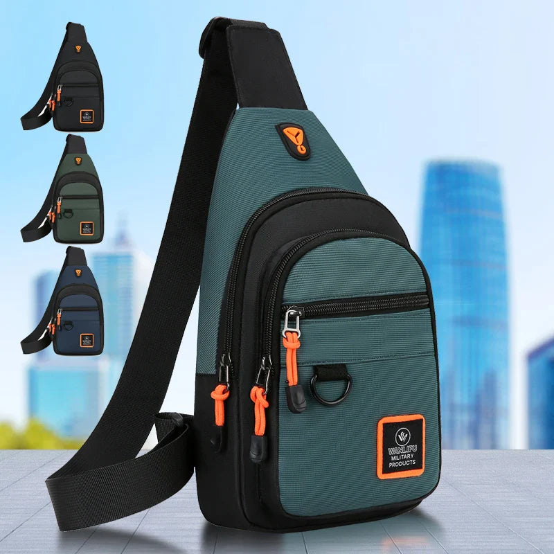 Men’s Outdoor Hiking & Cycling Shoulder Bag – Waterproof Sports Crossbody Chest Bag for Travel
