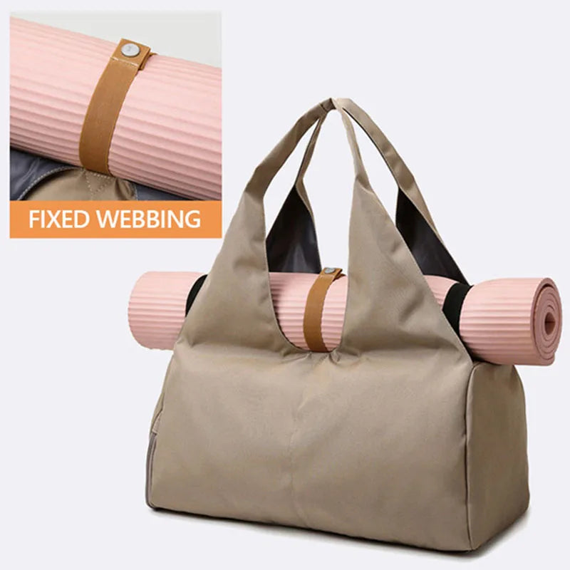 Women's Yoga Mat Bag - Gym Sports Shoulder Tote, Dry Wet Travel Storage for Fitness & Dance