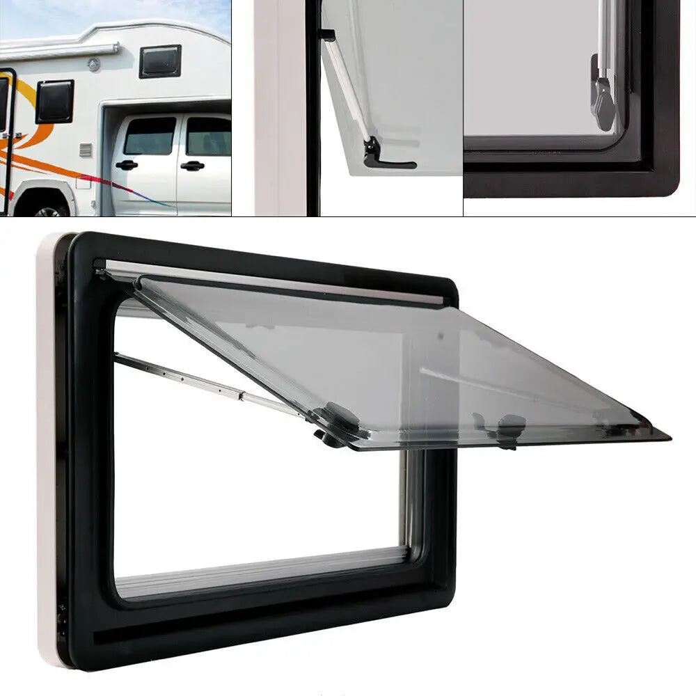 Aluminum RV Hinged Push-Out Window – Caravan & Camper Trailer Accessory, 900x500mm / 450x500mm