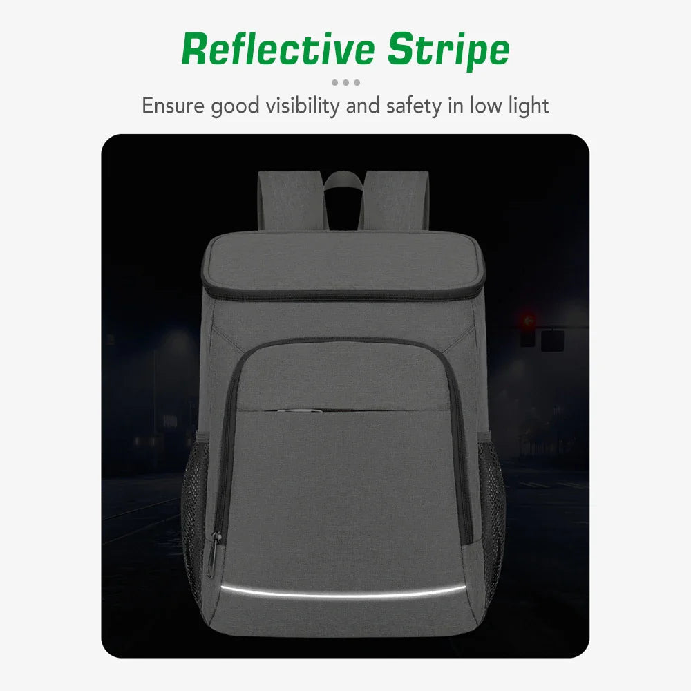 30L Leakproof Insulated Cooler Backpack: Perfect for Outdoor Camping, Hiking, Picnics, and Beach - Food Insulation Lunch Bag