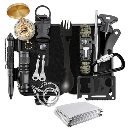 Emergency Trauma Survival Kit - Outdoor Camping First Aid Bag with SOS Wilderness Gear and Emergency Tools