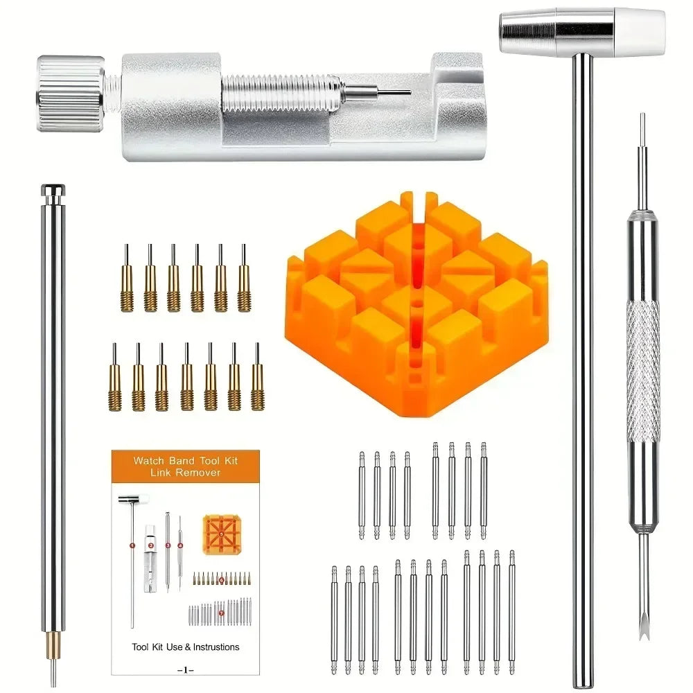 Watch Repair Tool Kit – Link Band Pin Remover & Adjuster Set for Professional Watchmaking