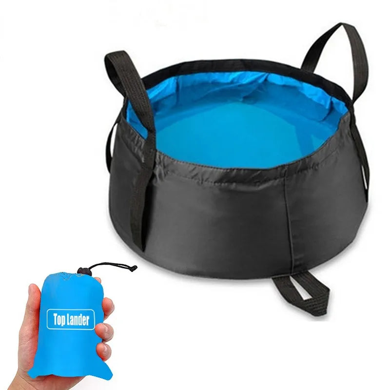 8.5L Collapsible Wash Basin - Portable Folding Bucket for Foot Washing, Travel, Fishing, Hiking, and Camping, Outdoor Water Container