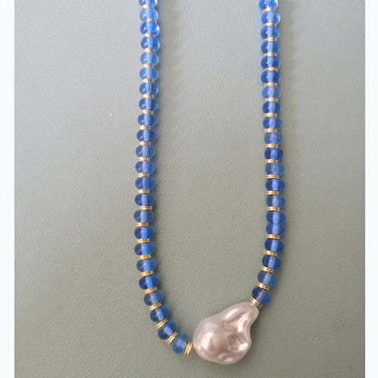 Luxury Pearl Necklace for Women - Adjustable Square Chunky Resin Statement Jewelry