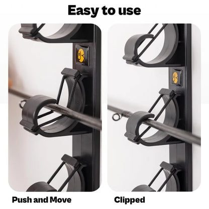 Wall Ceiling Fishing Rod Holder - 6 Rod Horizontal Storage Rack for Garage Organization & Tackle Gear