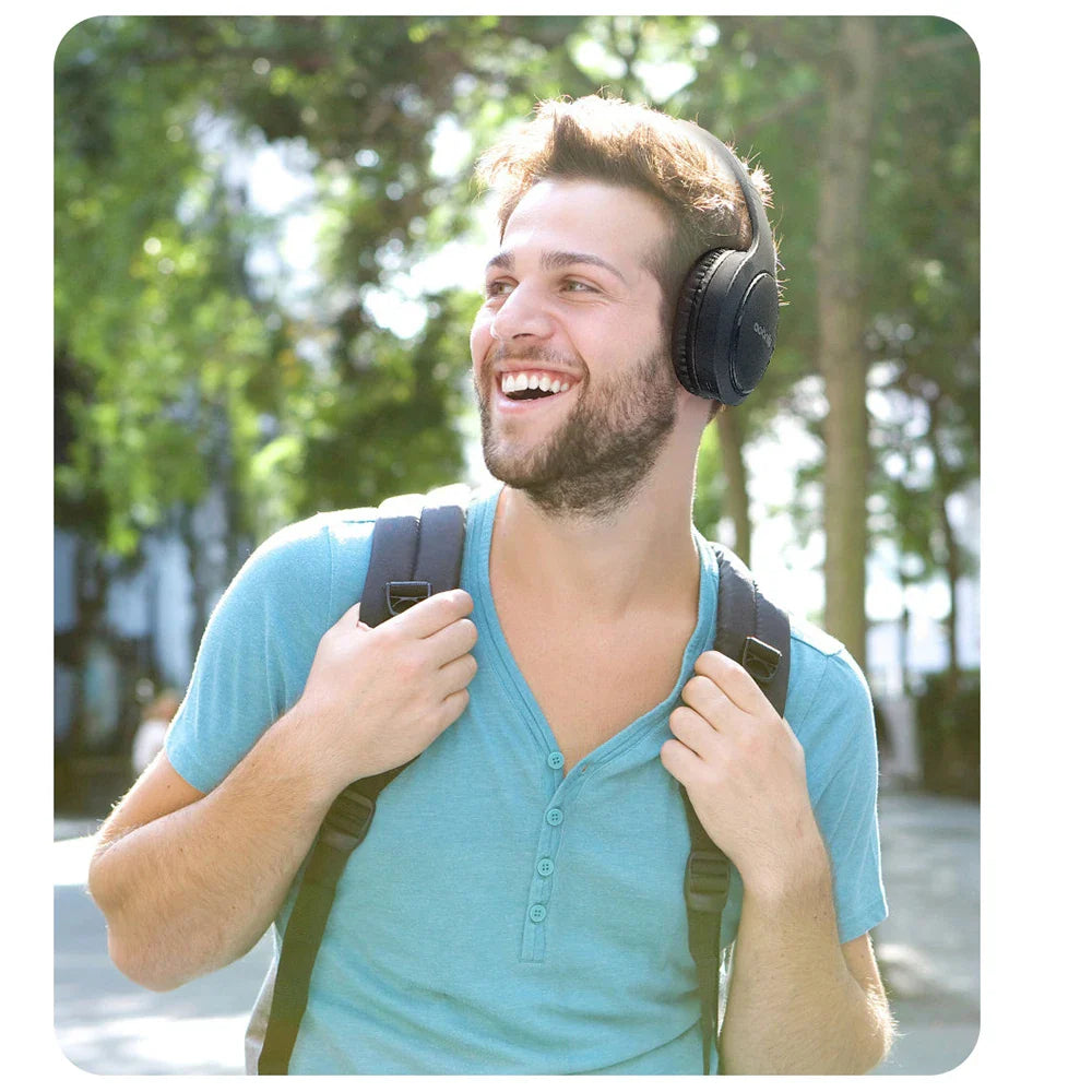 Siindoo JH-919 Wireless Bluetooth Headphones - Foldable Stereo Earphones with Super Bass, Noise Reduction, and Mic for iPhone, Laptop, PC, TV