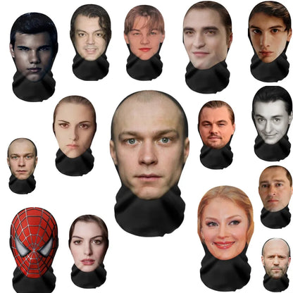 3D Pattern Mesh Face Mask – Funny Printed Head Scarf & Ice Silk Sunscreen Head Cover for Party, Cosplay & Celebrity Look