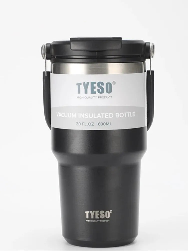 Tyeso Double-Layer Insulated Coffee Cup – Large Capacity Portable Stainless Steel Ice Cream Cup