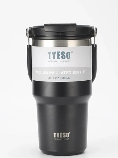 Tyeso Double-Layer Insulated Coffee Cup – Large Capacity Portable Stainless Steel Ice Cream Cup