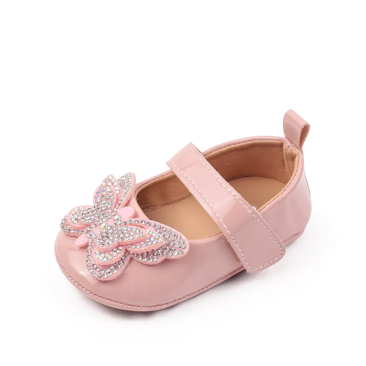 Baby Girls First Walking Shoes - Crystal Butterfly Princess Shoes for 0–18M Toddlers