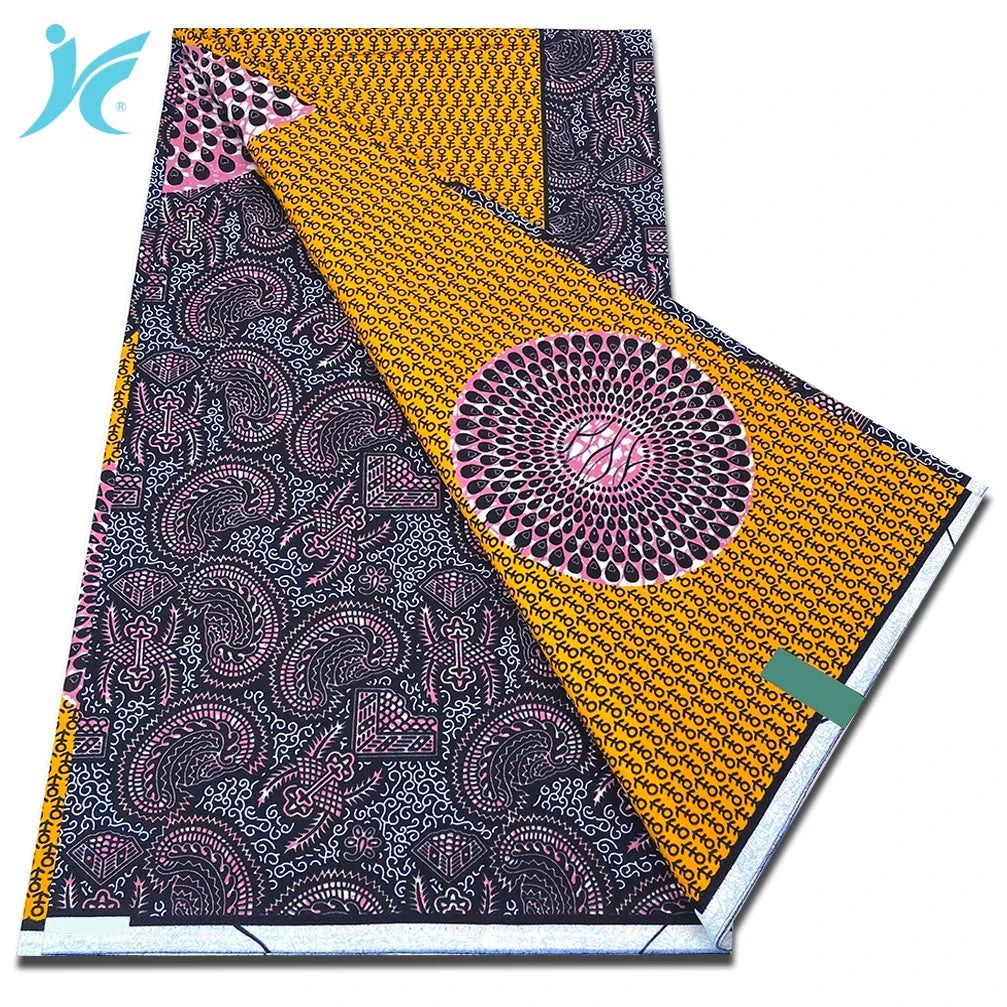 Classic African Wax Fabric - 100% Cotton Soft Ankara Pagne for Women's Dresses