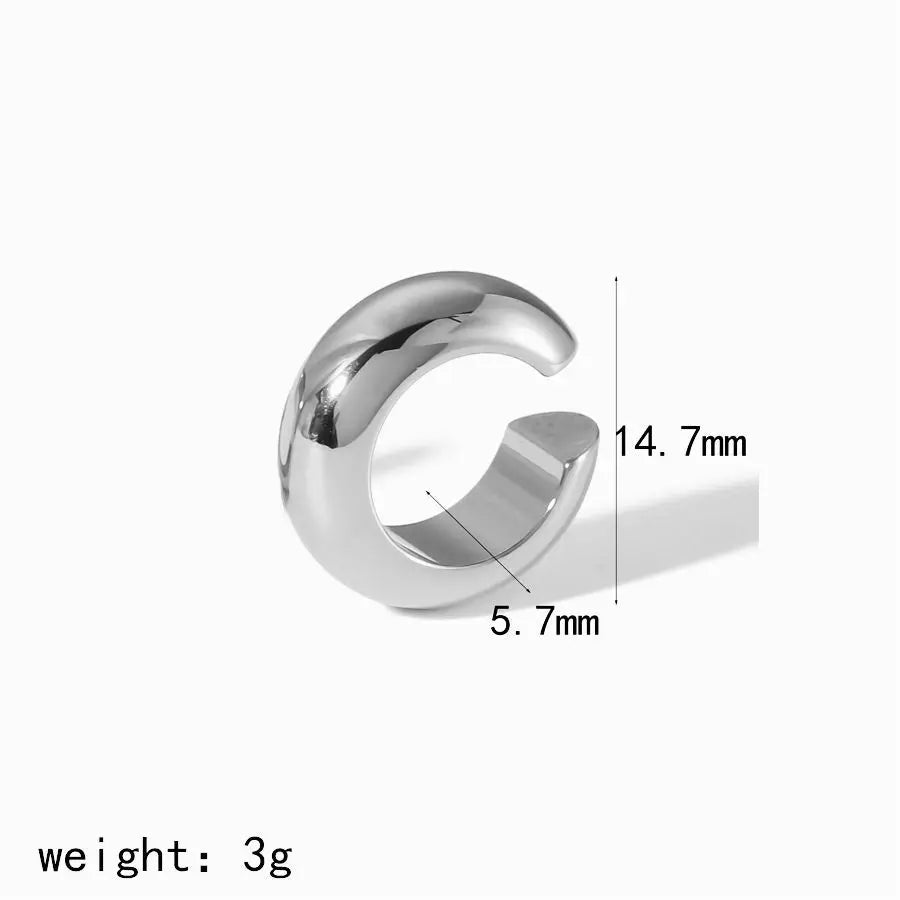 18K Gold Stainless Steel Multilayer Ear Clip – Waterproof Fashionable Women’s Jewelry Gift