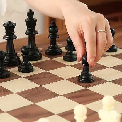 Magnetic Folding Chess Set - Solid Wooden Board - Perfect Children's Gift for Family Strategy Chess Games