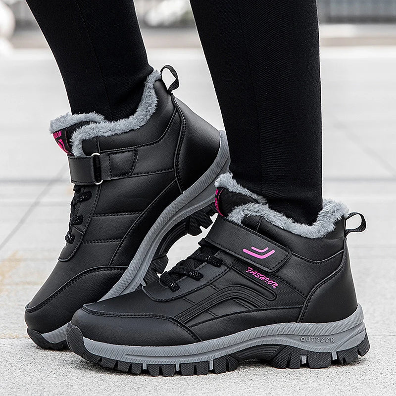 2024 Women’s Winter Waterproof Platform Boots – Designer Australian Leather Ankle Booties with Fur, Luxury Warm Shoes