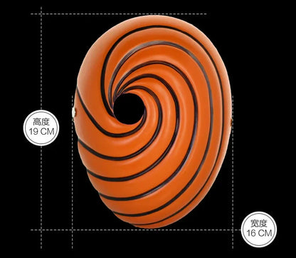 Anime Ninja Cosplay Full Face Mask – Tobi Obito Akatsuki Madara Inspired Resin Party Mask Unisex Japan Cartoon Costume Accessory