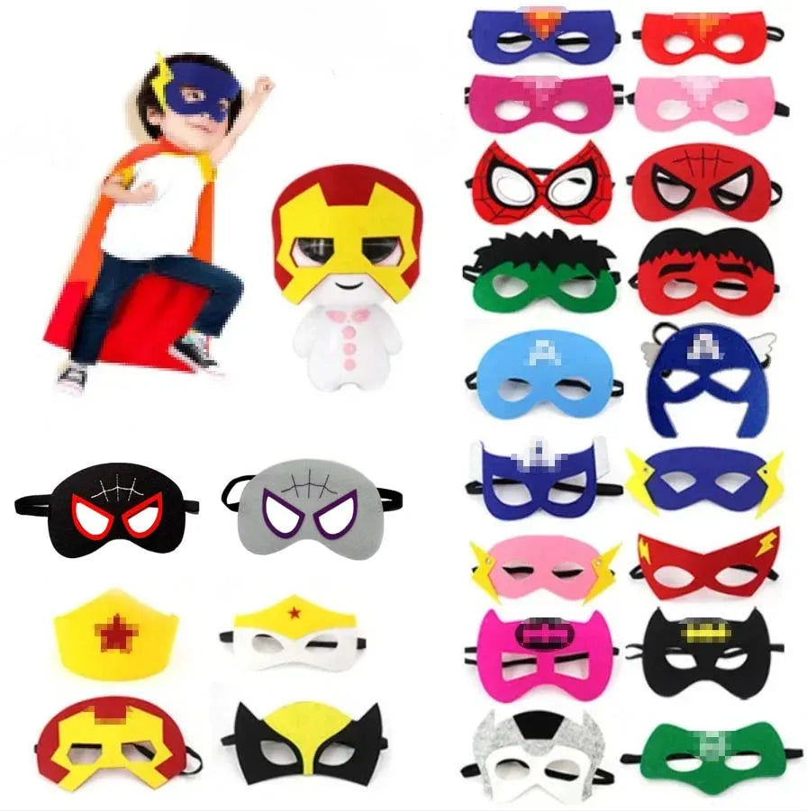 Halloween Superhero Masks — Christmas & Birthday Party Dress-Up Cosplay Mask for Kids, Children’s Favor & Mystery Gift
