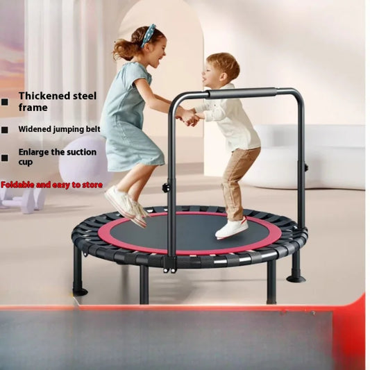 Household Indoor Trampoline – Foldable Thickened Steel Pipe Bounce Bed for Kids and Adults
