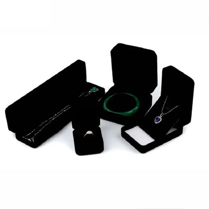 Black Velvet Jewelry Box - Full Range Storage for Rings, Earrings, Bracelets, Pendants, Necklaces, and Gifts