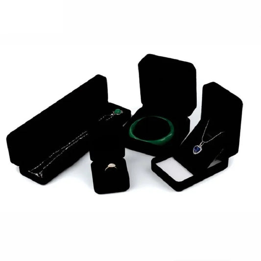 Black Velvet Jewelry Box - Full Range Storage for Rings, Earrings, Bracelets, Pendants, Necklaces, and Gifts