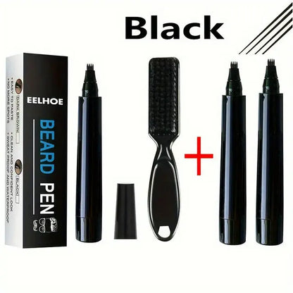 Beard Filling Pen Kit - Waterproof Beard Enhancer Pencil with Shaping Brush