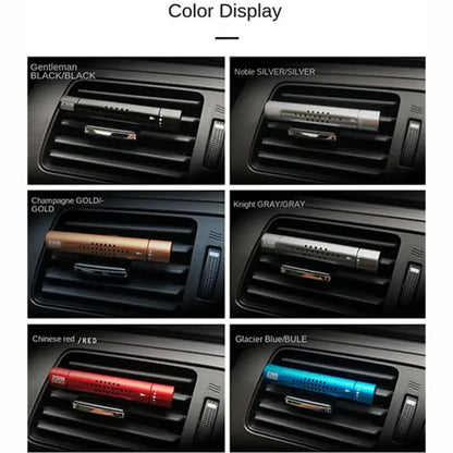 Car Air Vent Freshener – Metal Perfume Diffuser Clip with 5 Aroma Fragrance Sticks for Auto Interior