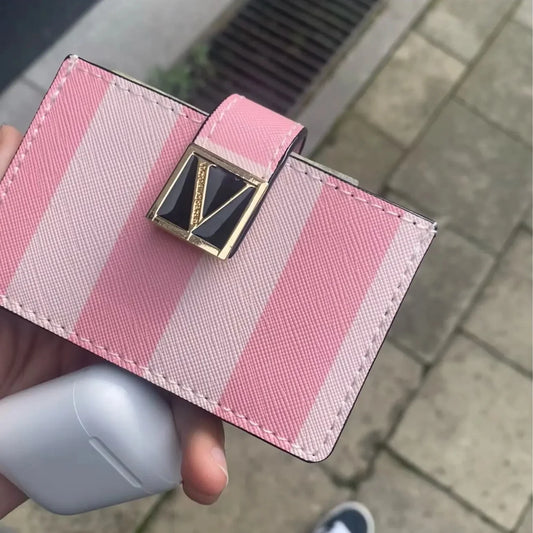 Women’s Pink Card Bag - Fashion Brand Card Holder, Coin Purse, Clutch and Luxury Designer Gift for 2025
