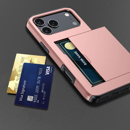 iPhone Case with Wallet & Card Holder — Shockproof Protective Cover for iPhone 17, 16, 15, 14, 13, 12, 11 Pro Max & Mini Models