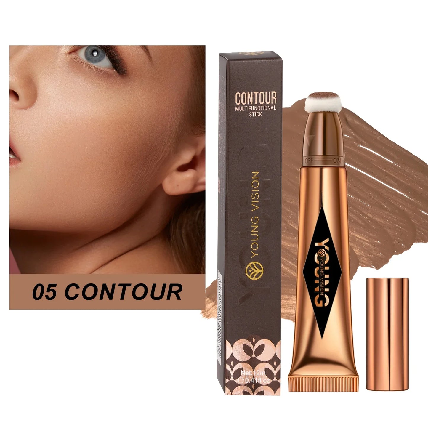 Multifunctional Liquid Blush & Contour Stick – Waterproof, Silky All-in-One Creamy Texture for Face & Eyes