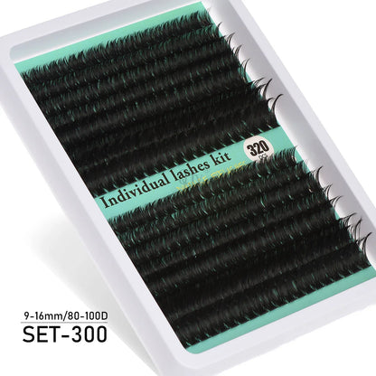 Individual Cluster Lashes – 20-100D Natural Look DIY Eyelash Extensions, 280pcs Mixed Tray Volume Lashes