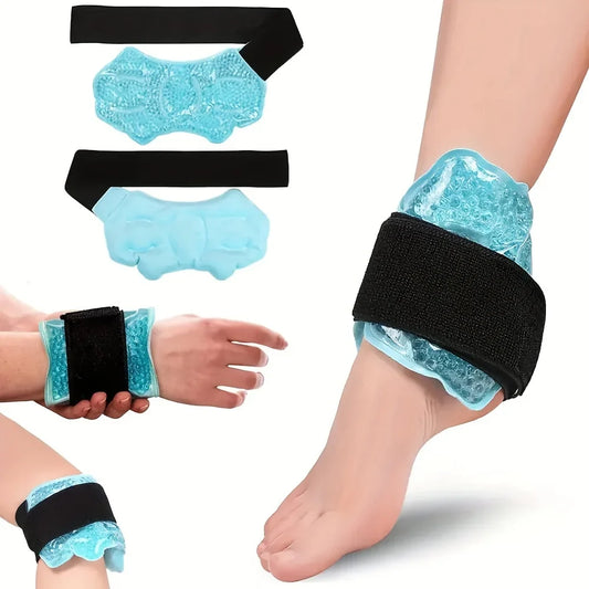 Ankle Foot Ice Pack Wrap — Reusable Gel Bead Pack for Injury Relief & Ankle Support