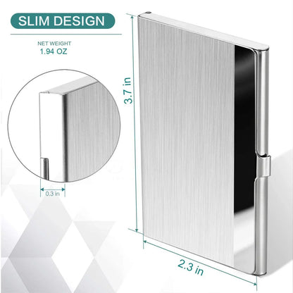 Metal Business Card Holder: Slim Pocket Case for Men & Women - Stainless Steel IC Cards Storage Solution