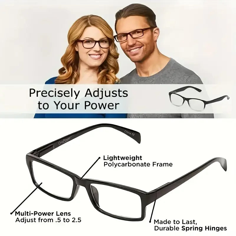 Multifocal Reading Glasses - Auto-Adjusting Bifocal Readers for Women & Men