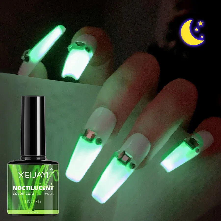 8ml Glow-in-the-Dark Luminous Gel Nail Polish – Semi-Permanent Soak-Off UV/LED Top Coat for Nail Art