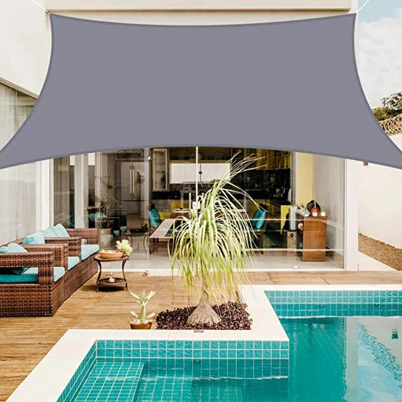Outdoor Waterproof Sun Shade Sail – Rectangle Canvas Awning for Garden, Terrace, Pool & Car Sun-Shelter