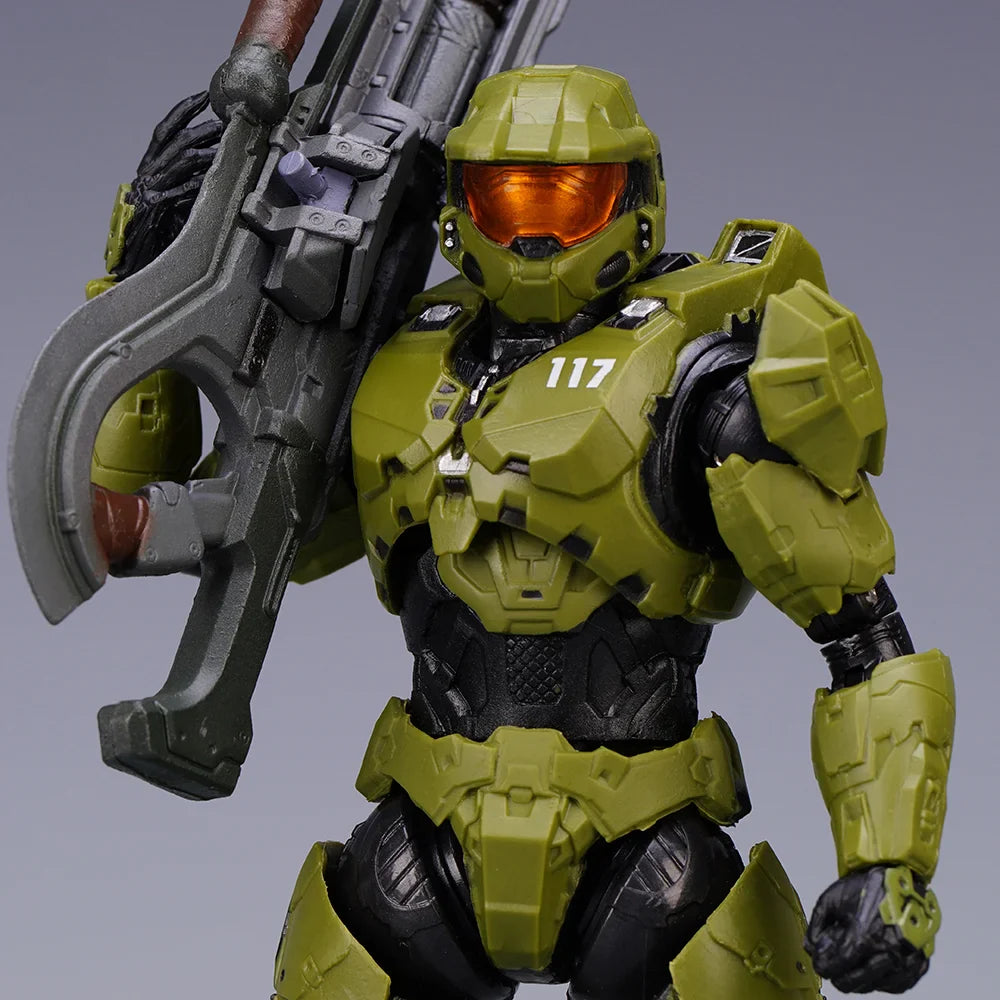 Halo Master Chief Action Figure – 1/12 PVC John-117 Collectible Toy with Full Body Articulation