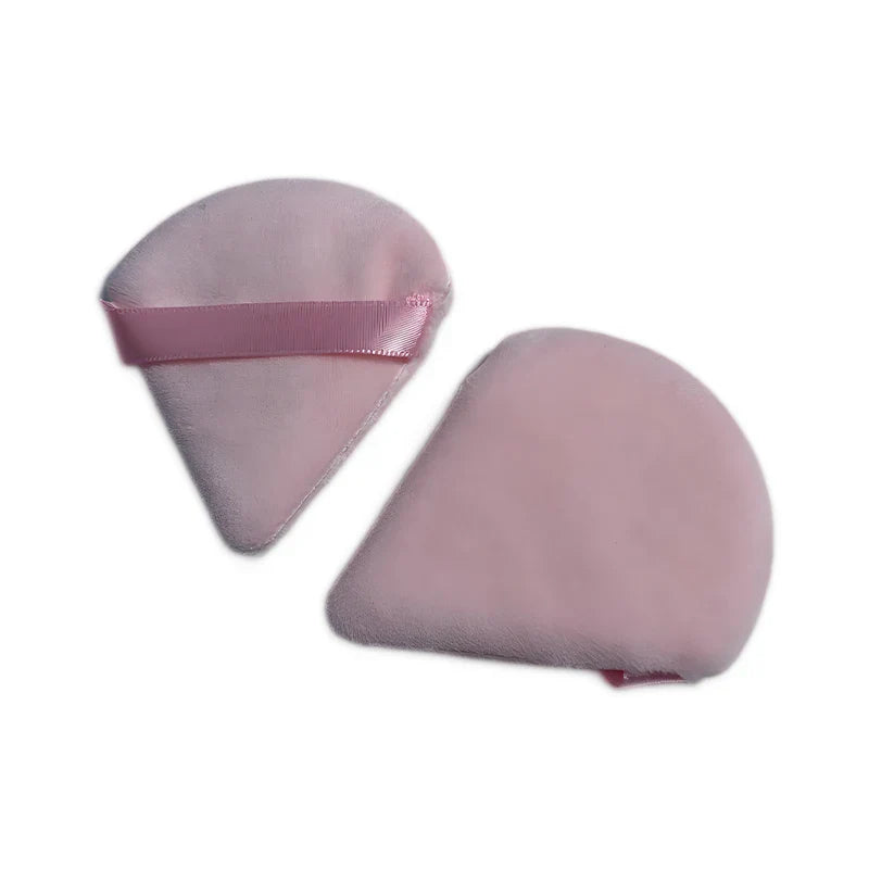 2PCS Velvet Triangle Makeup Puffs – Soft Washable Cosmetic Sponges for Wet & Dry Use with Foundation, Powder, Blush & Shadow