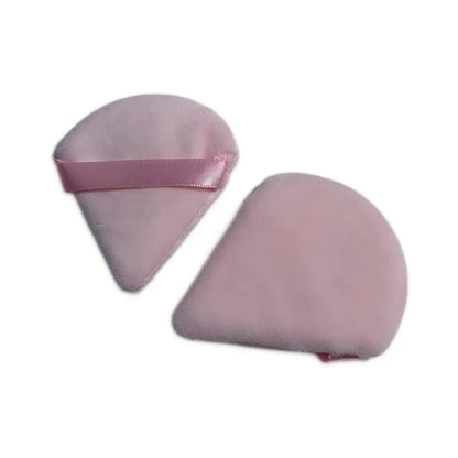 2PCS Velvet Triangle Makeup Puffs – Soft Washable Cosmetic Sponges for Wet & Dry Use with Foundation, Powder, Blush & Shadow