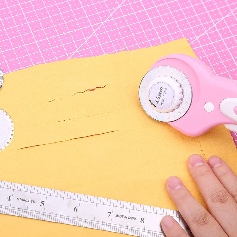 KRABALL Professional Rotary Cutter Kit: Fabric Cutting Tool with A3 Mat, Blades, Sewing Clips, Scissors - Patchwork Sewing Accessories
