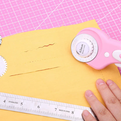 KRABALL Professional Rotary Cutter Kit: Fabric Cutting Tool with A3 Mat, Blades, Sewing Clips, Scissors - Patchwork Sewing Accessories