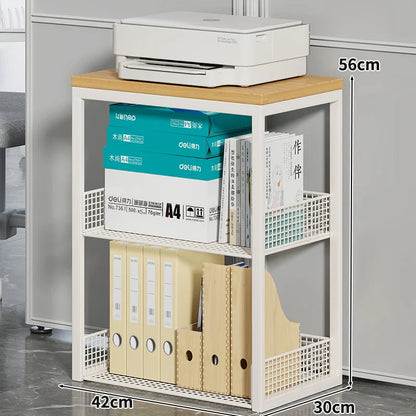 Freestanding Multi-Layer Printer Storage Stand – Desktop Copier Organizer Shelf & Office File Rack Display Cabinet