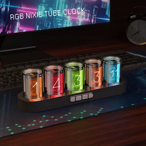 Bitcoin Price Tracker Nixie Tube Alarm Clock with RGB Lights, WiFi Weather Station, DIY Album & GIF Display