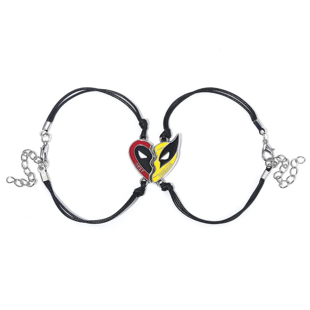 Best Friends Clown Mask Keychain & Bracelet Pendant Combo – Red & Yellow Love Jewelry for Friends