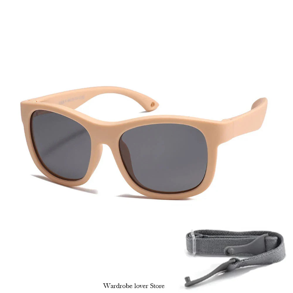 2025 Polarized Kids Sunglasses – UV400 Infant & Toddler Shades with Soft Frame and Safety Cord for Ages 1–3