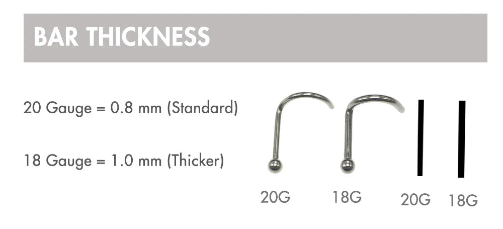 5PCS Stainless Steel Nose Ring Studs — Crystal Nostril Piercing Jewelry for Women & Girls, 1.5/2.0/2.5/3.0mm, 20G
