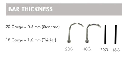 5PCS Stainless Steel Nose Ring Studs — Crystal Nostril Piercing Jewelry for Women & Girls, 1.5/2.0/2.5/3.0mm, 20G