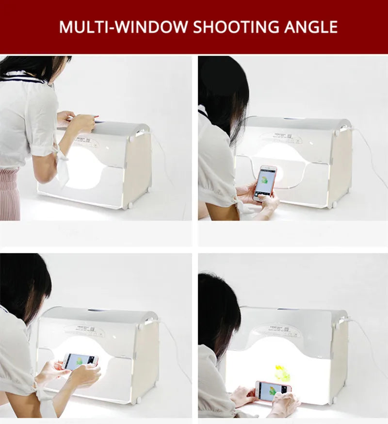 SANOTO LED Photograph Lightbox – Dimmable Photo Studio Softbox for Manicure & Tabletop Shooting