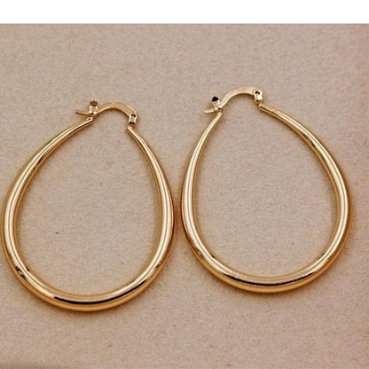 Shiny Gold Hoop Earrings for Women – Fashion Jewelry for Engagement & Wedding Gift