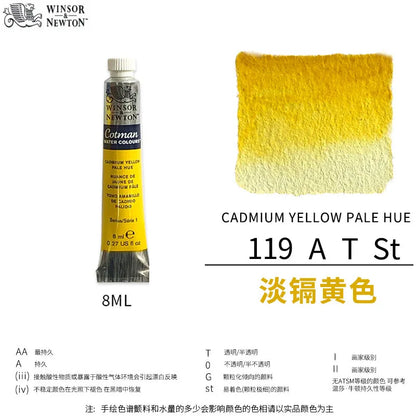 Winsor & Newton Cotman Watercolor Paint Tube 8ml – High Transparency Aquarelle with Excellent Tinting Strength