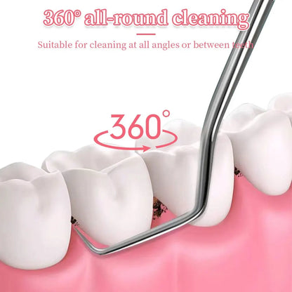 7pcs Stainless Steel Toothpick Set: Reusable Tooth Flossing Picks for Oral Cleaning - Portable Teeth Cleaner Kit